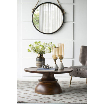 A&B Home 30" x 30" Bundle of 16 Round Black Metal Frame Wall-Mounted Mirror With Cleveland Rope Strap