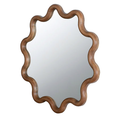 A&B Home 30" x 31" Bundle of 18 Round Unique Shape Natural Dark Brown Wooden Frame Wall-Mounted Mirror