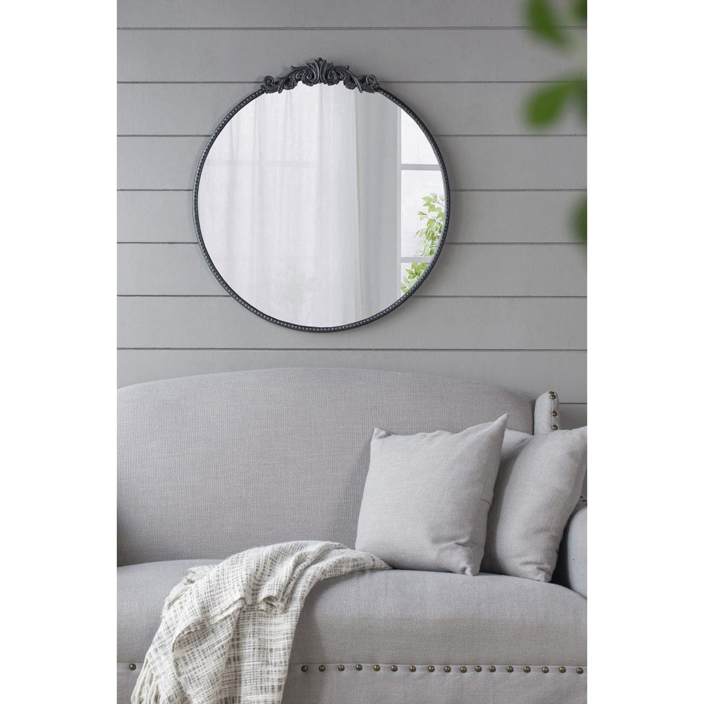 A&B Home 30" x 32" Bundle of 14 Round Black Frame Wall-Mounted Mirror