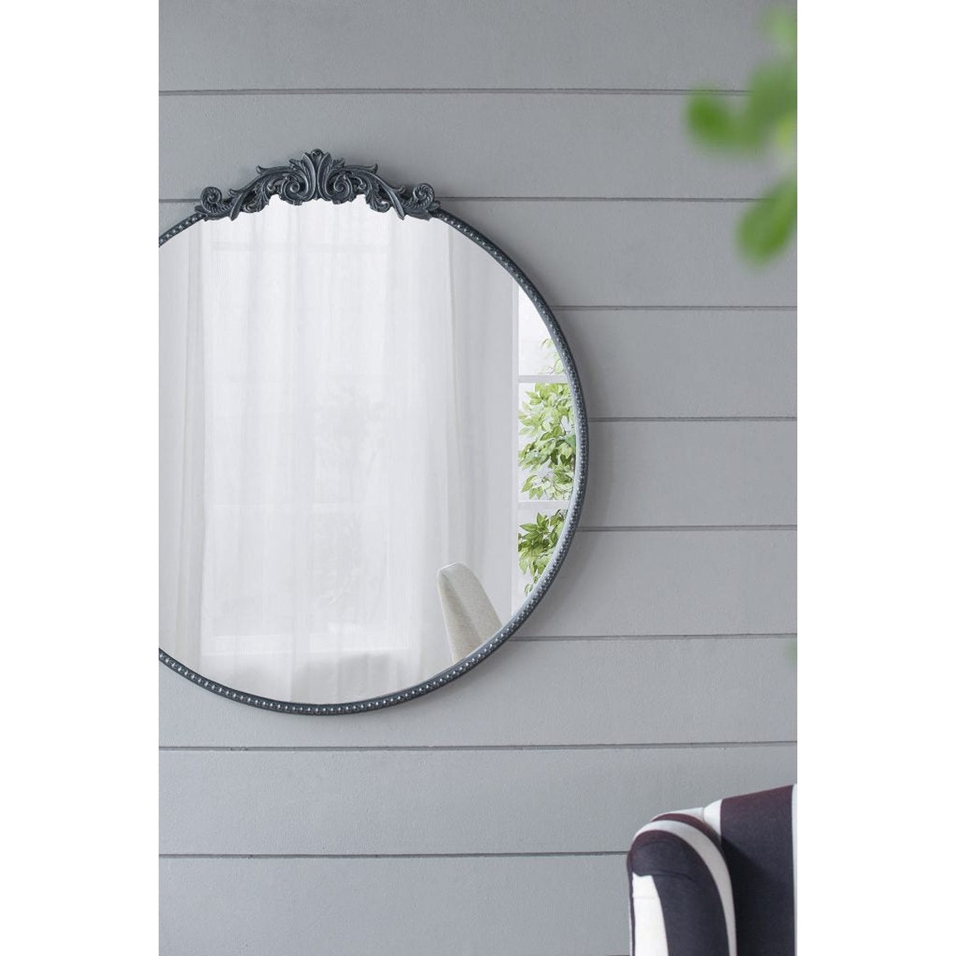 A&B Home 30" x 32" Bundle of 20 Round Black Frame Wall-Mounted Mirror