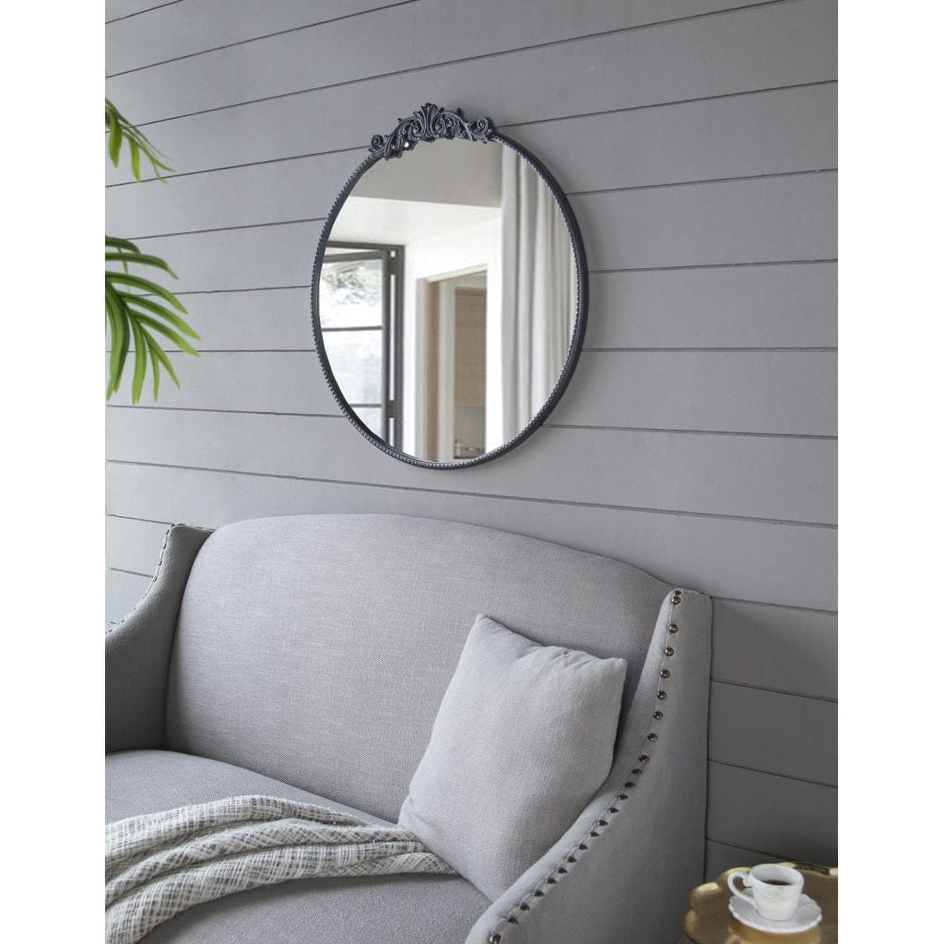 A&B Home 30" x 32" Bundle of 20 Round Black Frame Wall-Mounted Mirror