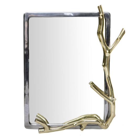 A&B Home 30" x 37" Bundle of 3 Rectangular Black Nickel With Polished Gold Tones Aluminum Framed Wall-Mounted Mirror