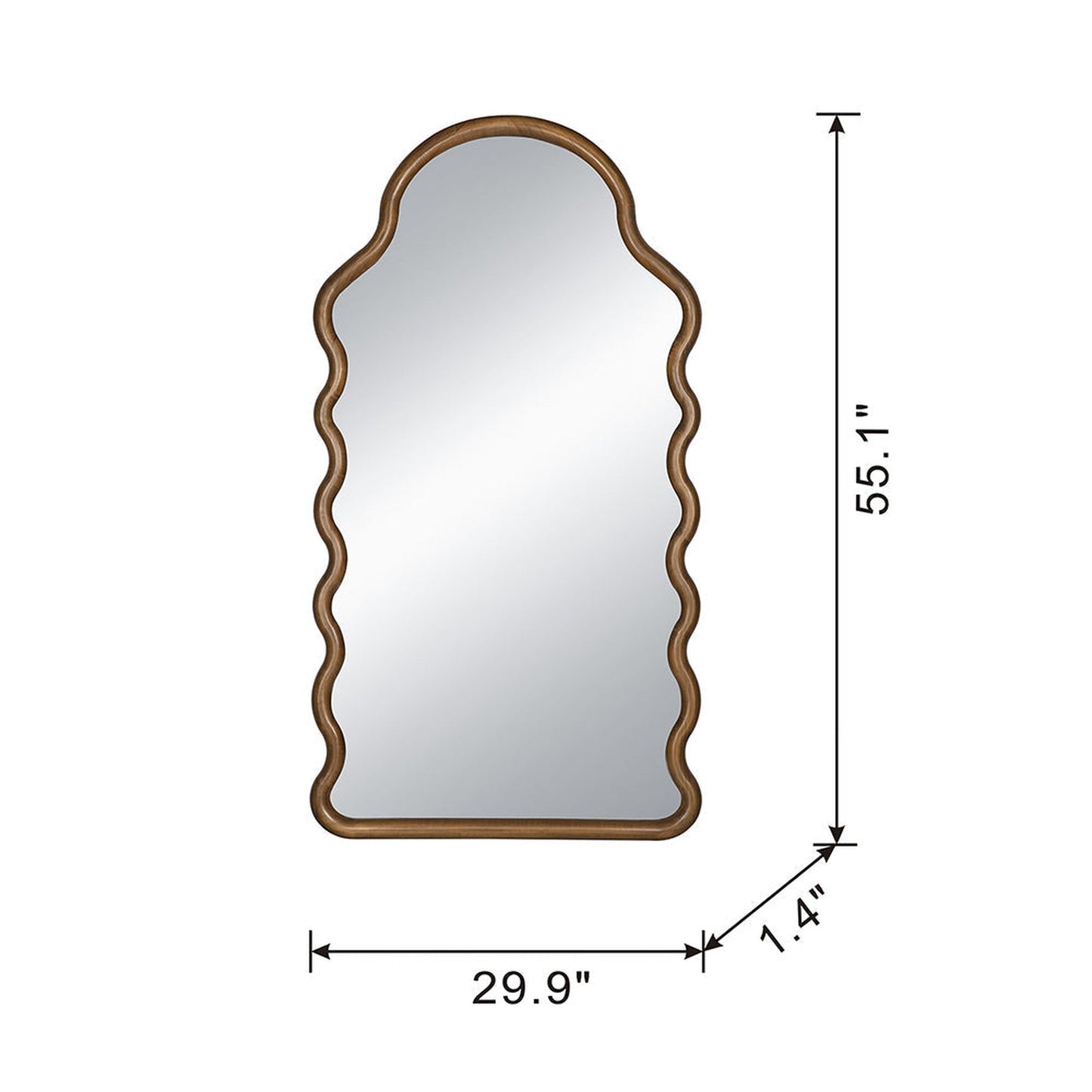 A&B Home 30" x 55" Bundle of 12 Arched Full-Length Solid Pine Wood Framed Wall-Mounted Mirror