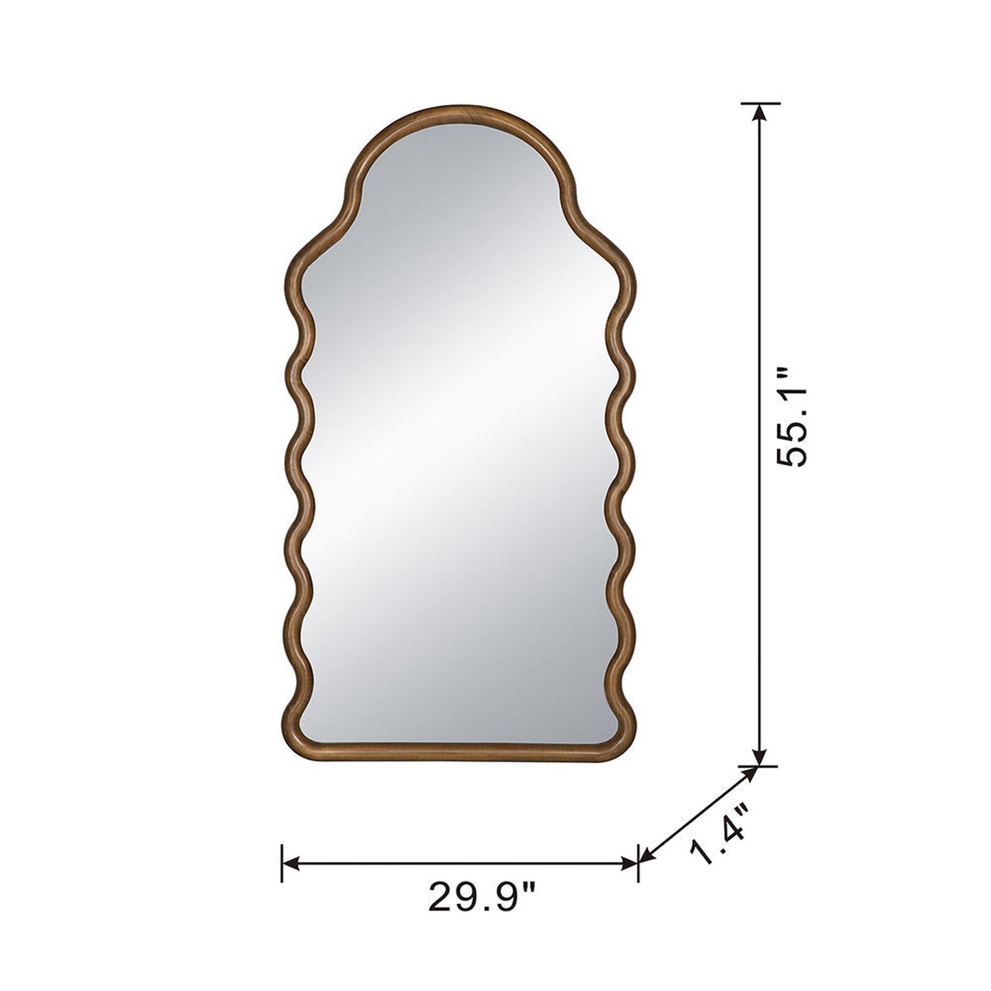 A&B Home 30" x 55" Bundle of 8 Arched Full-Length Solid Pine Wood Framed Wall-Mounted Mirror