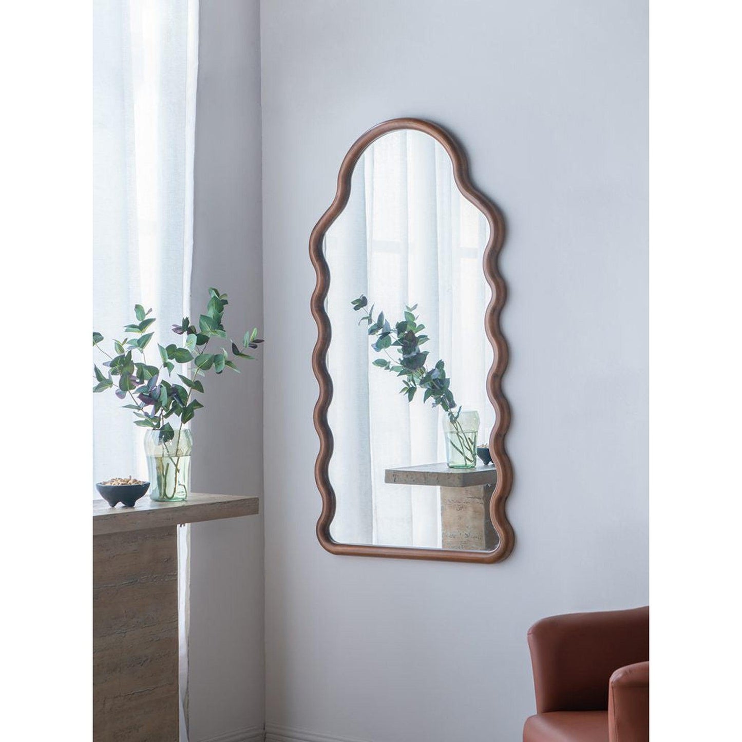 A&B Home 30" x 55" Bundle of 8 Arched Full-Length Solid Pine Wood Framed Wall-Mounted Mirror