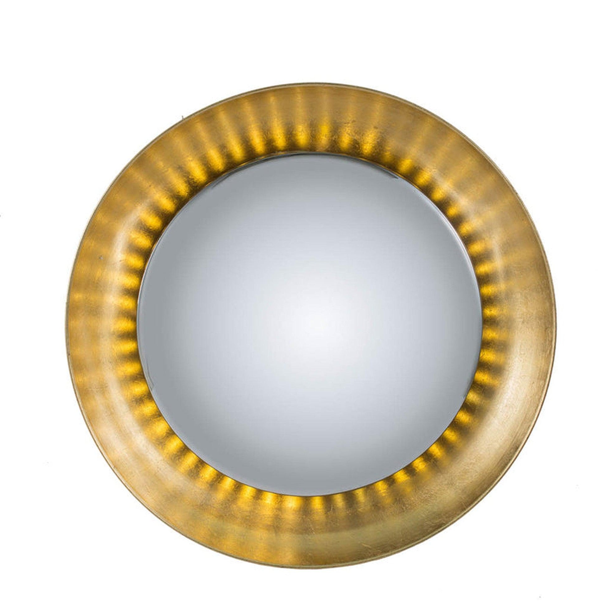 A&B Home 31" x 31" Bundle of 8 Round Lustrous Gold Metal Framed Wall-Mounted Mirror With Led Lighting