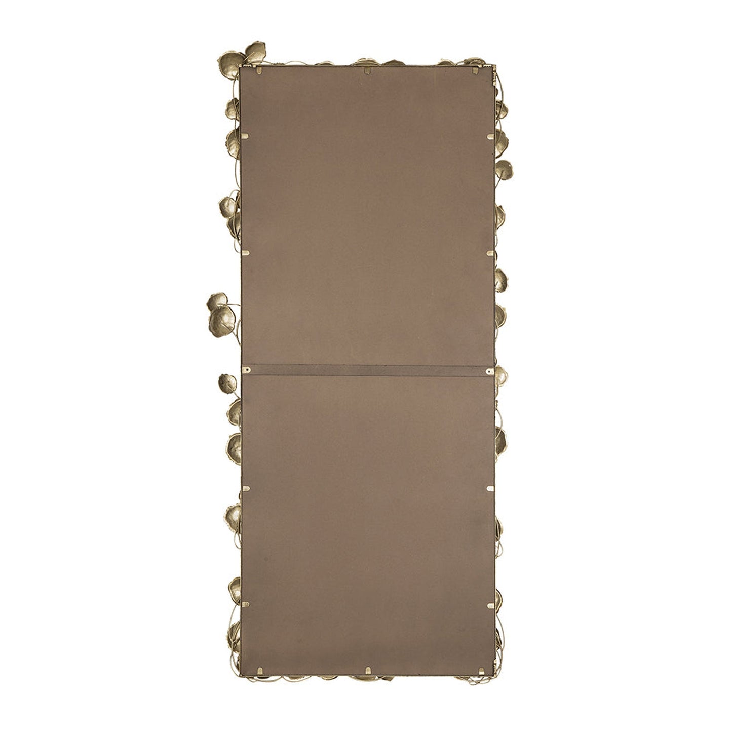 A&B Home 31" x 51" Bundle of 9 Rectangular Gold Metal Frame Wall-Mounted Mirror With Golden Leaf Accent