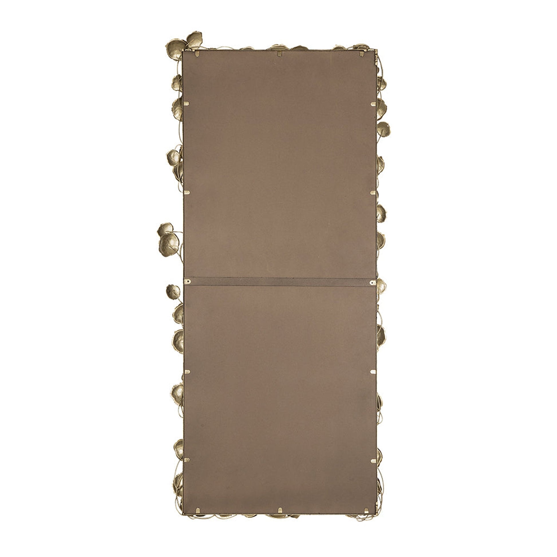 A&B Home 31" x 51" Bundle of 9 Rectangular Gold Metal Frame Wall-Mounted Mirror With Golden Leaf Accent