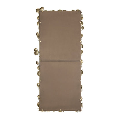 A&B Home 31" x 51" Bundle of 9 Rectangular Gold Metal Frame Wall-Mounted Mirror With Golden Leaf Accent