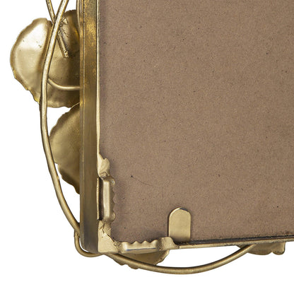 A&B Home 31" x 51" Bundle of 9 Rectangular Gold Metal Frame Wall-Mounted Mirror With Golden Leaf Accent