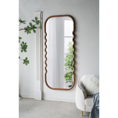 A&B Home 31" x 74" Bundle of 6 Rectangular Rich Dark Brown Oversized Wooden Framed Floor Mirror