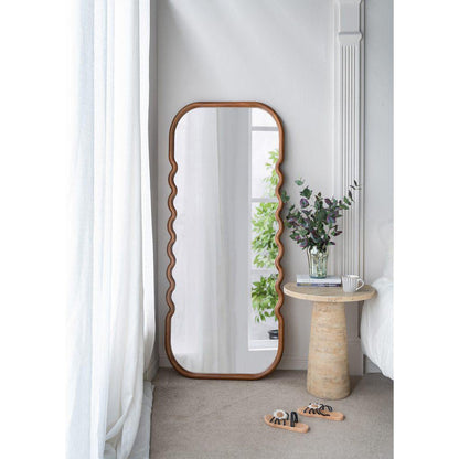 A&B Home 31" x 74" Bundle of 9 Rectangular Rich Dark Brown Oversized Wooden Framed Floor Mirror