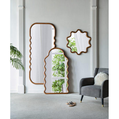 A&B Home 31" x 74" Bundle of 9 Rectangular Rich Dark Brown Oversized Wooden Framed Floor Mirror