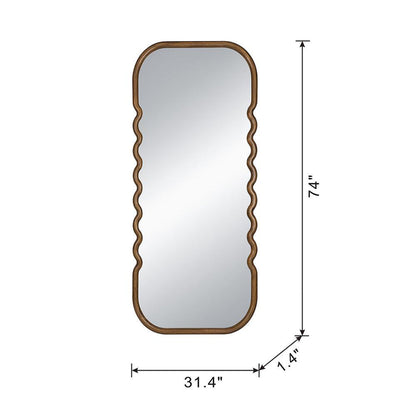 A&B Home 31" x 74" Bundle of 9 Rectangular Rich Dark Brown Oversized Wooden Framed Floor Mirror