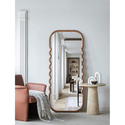 A&B Home 31" x 74" Bundle of 9 Rectangular Rich Dark Brown Oversized Wooden Framed Floor Mirror