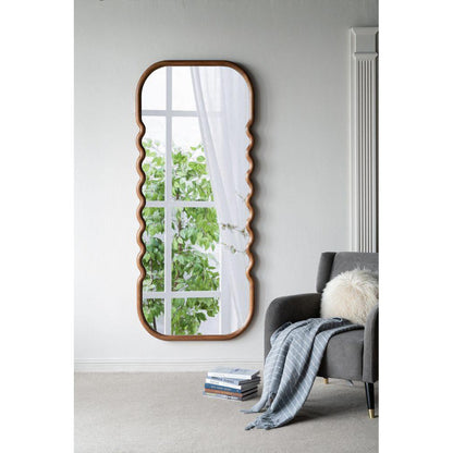 A&B Home 31" x 74" Bundle of 9 Rectangular Rich Dark Brown Oversized Wooden Framed Floor Mirror