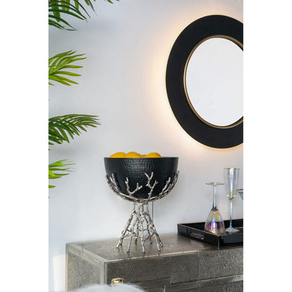 A&B Home 32" x 32" Bundle of 12 Round Shaped Black and Gold Metal Frame Wall-Mounted Mirror With Led Light