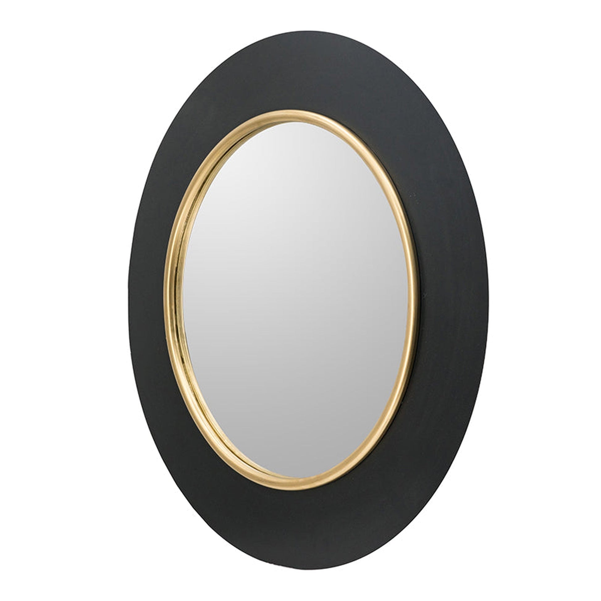 A&B Home 32" x 32" Bundle of 12 Round Shaped Black and Gold Metal Frame Wall-Mounted Mirror With Led Light