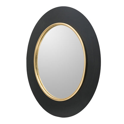 A&B Home 32" x 32" Bundle of 12 Round Shaped Black and Gold Metal Frame Wall-Mounted Mirror With Led Light