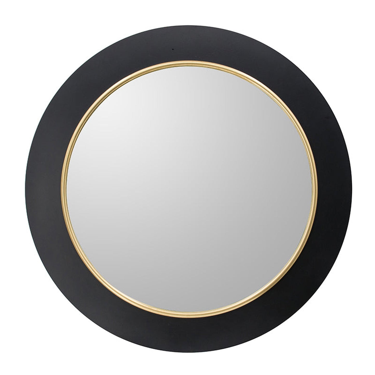 A&B Home 32" x 32" Bundle of 12 Round Shaped Black and Gold Metal Frame Wall-Mounted Mirror With Led Light