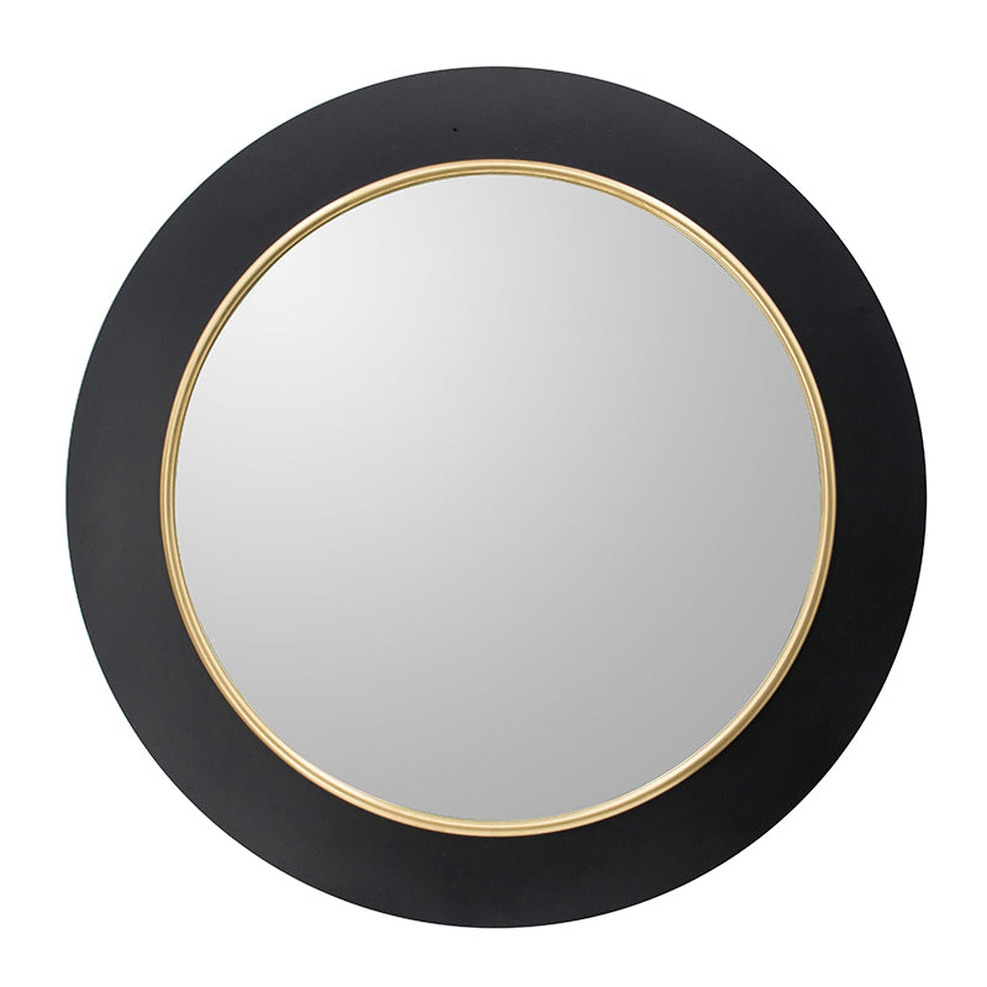 A&B Home 32" x 32" Bundle of 12 Round Shaped Black and Gold Metal Frame Wall-Mounted Mirror With Led Light