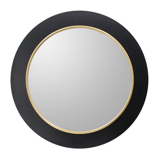 A&B Home 32" x 32" Bundle of 12 Round Shaped Black and Gold Metal Frame Wall-Mounted Mirror With Led Light