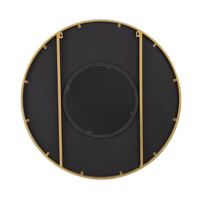 A&B Home 32" x 32" Bundle of 15 Round Carved Black With Gold Pleated Design Frame Wall-Mounted Mirror
