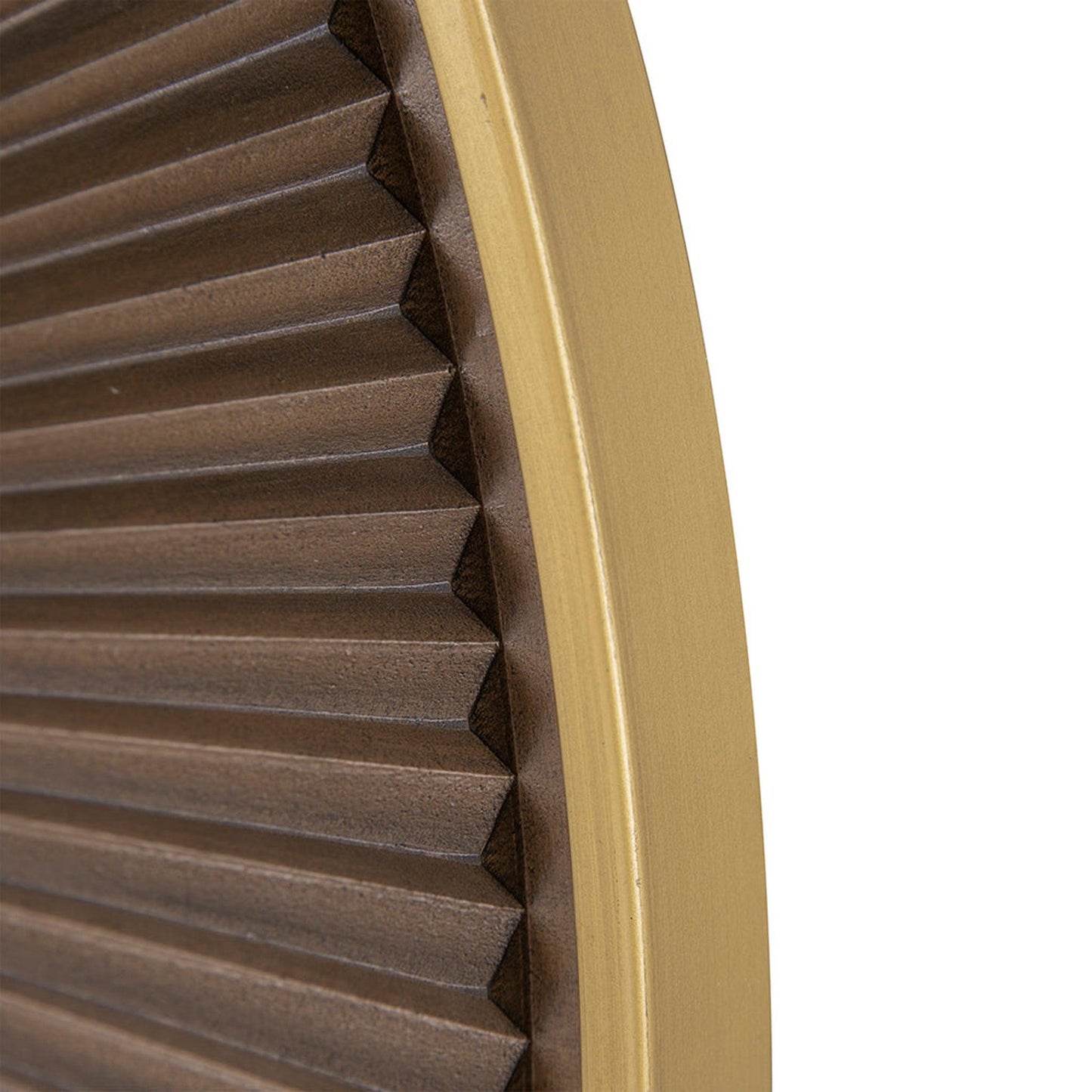 A&B Home 32" x 32" Bundle of 15 Round Carved Brown With Gold Pleated Design Frame Wall-Mounted Mirror