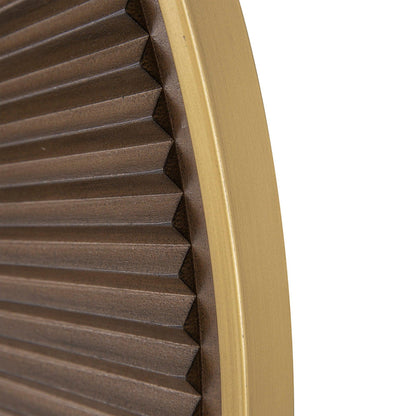 A&B Home 32" x 32" Bundle of 15 Round Carved Brown With Gold Pleated Design Frame Wall-Mounted Mirror
