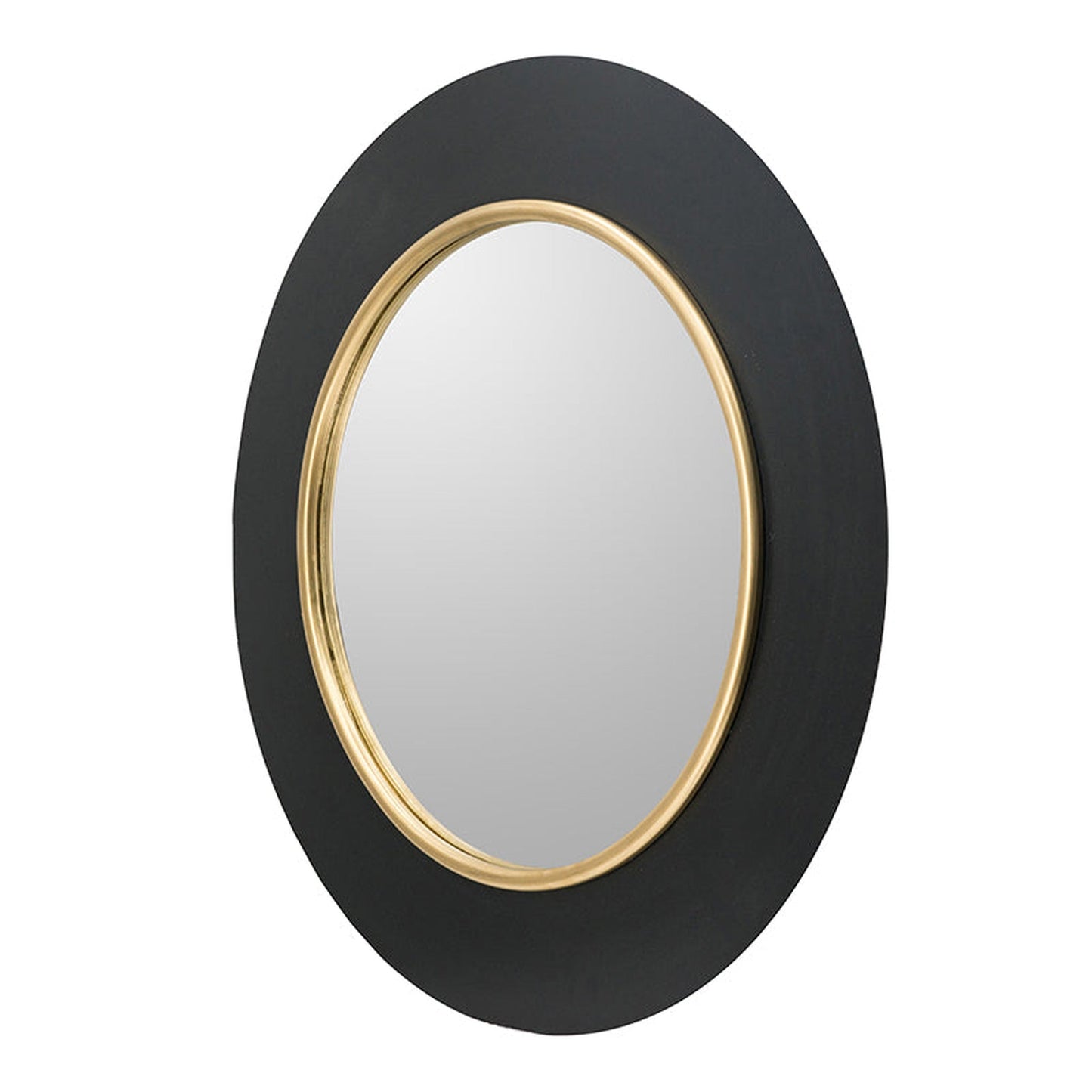 A&B Home 32" x 32" Bundle of 9 Round Shaped Black and Gold Metal Frame Wall-Mounted Mirror With Led Light