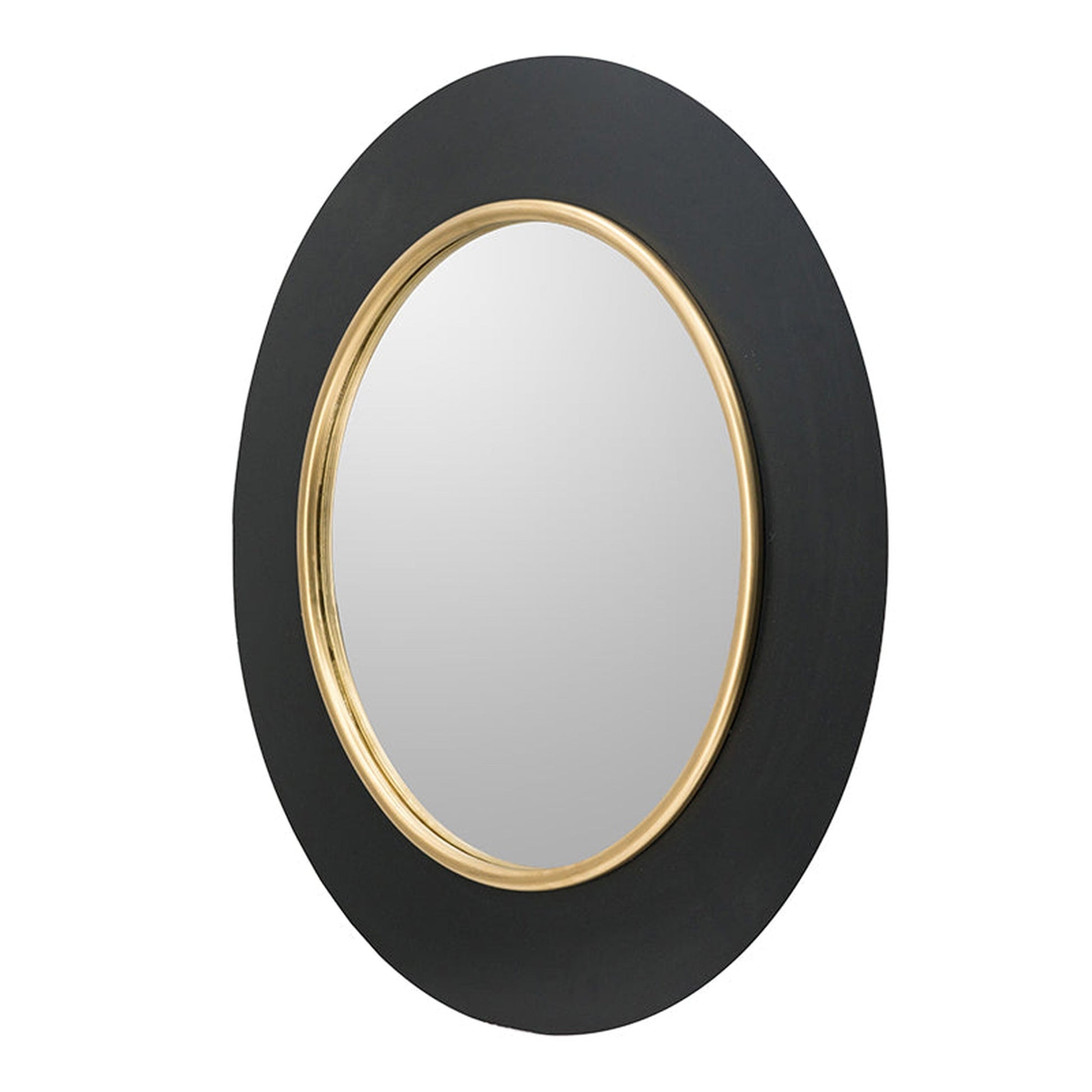 A&B Home 32" x 32" Bundle of 9 Round Shaped Black and Gold Metal Frame Wall-Mounted Mirror With Led Light