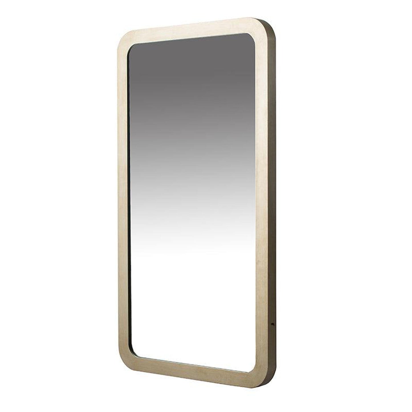 A&B Home 32" x 58" Bundle of 2 Rectangular Beige Wooden Frame Wall-Mounted Mirror With Led Light