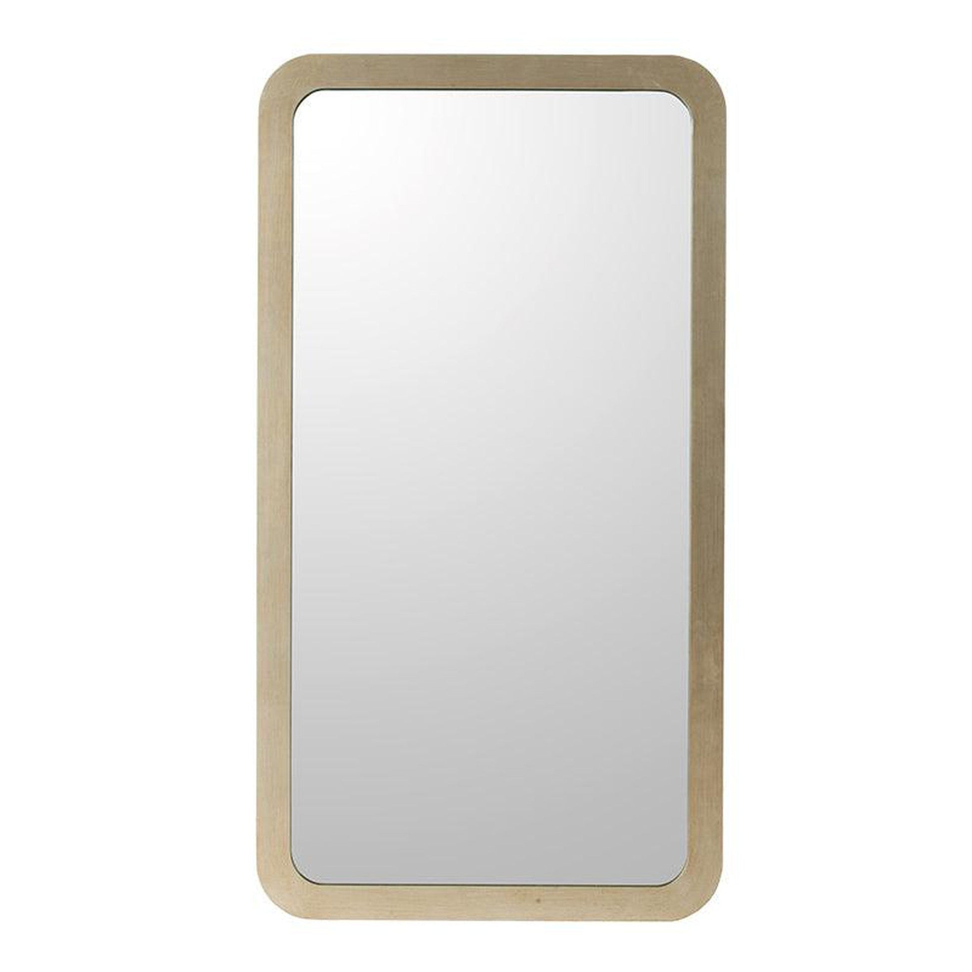 A&B Home 32" x 58" Bundle of 2 Rectangular Beige Wooden Frame Wall-Mounted Mirror With Led Light