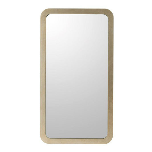 A&B Home 32" x 58" Bundle of 2 Rectangular Beige Wooden Frame Wall-Mounted Mirror With Led Light