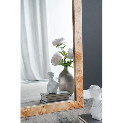 A&B Home 32" x 71" Bundle of 4 Rectangular Brown Burl Wood Framed Floor Mirror