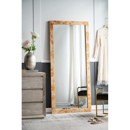 A&B Home 32" x 71" Bundle of 6 Rectangular Brown Burl Wood Framed Floor Mirror