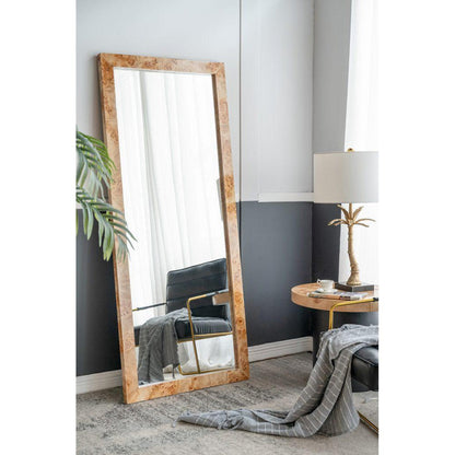 A&B Home 32" x 71" Bundle of 6 Rectangular Brown Burl Wood Framed Floor Mirror