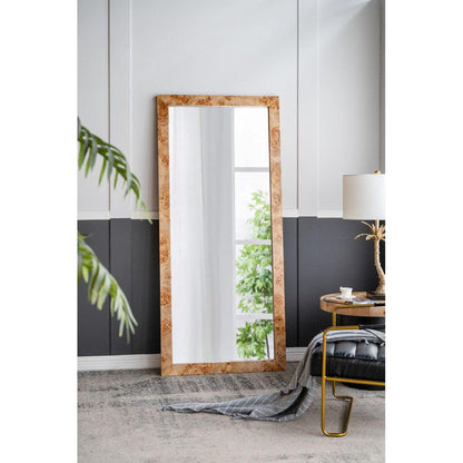 A&B Home 32" x 71" Bundle of 6 Rectangular Brown Burl Wood Framed Floor Mirror