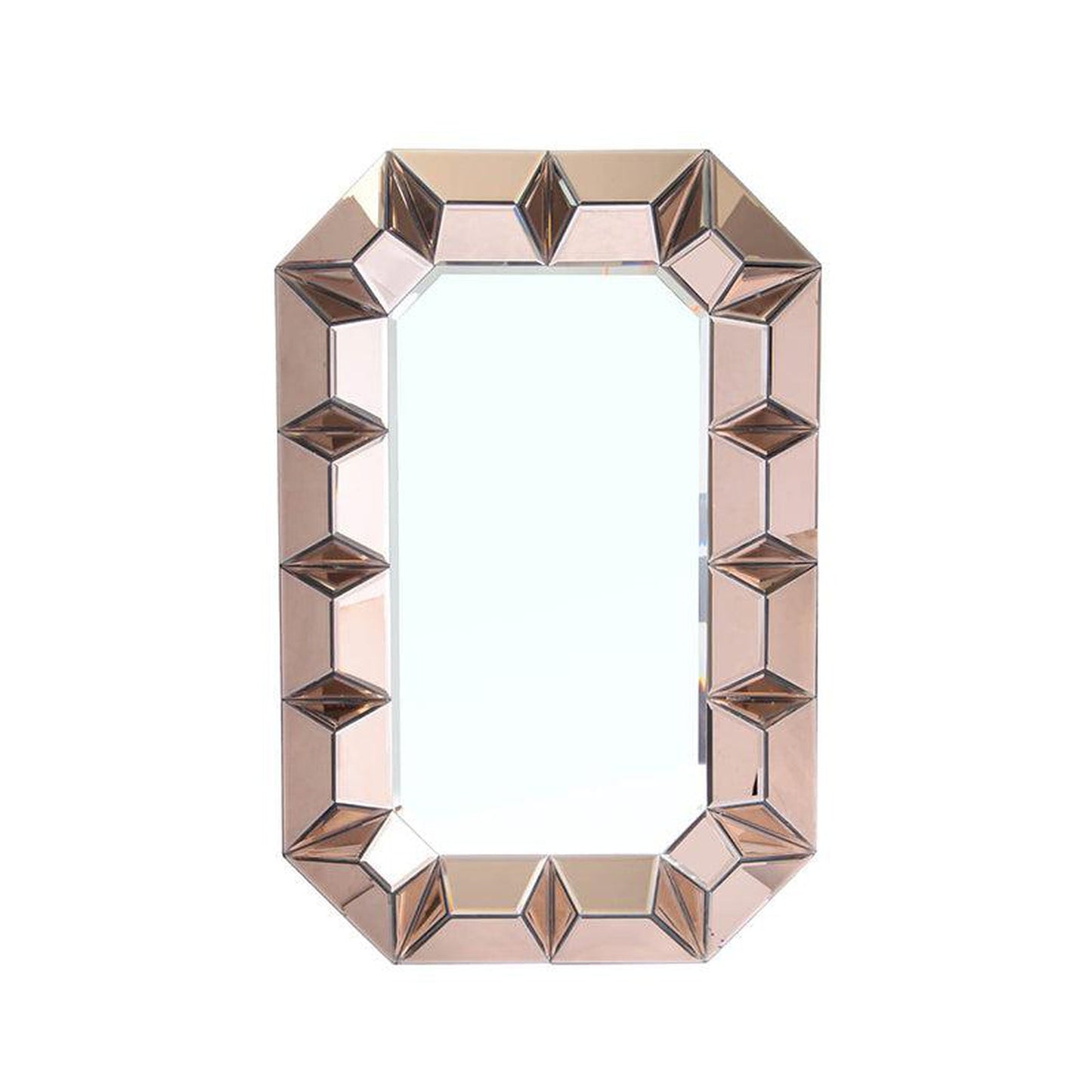 A&B Home 35" x 24" Bundle of 8 Geometric Rose Gold Frame Wall-Mounted Mirror