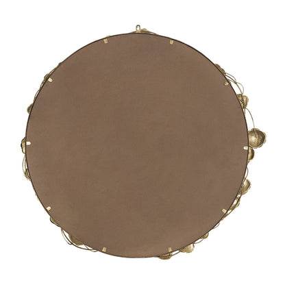 A&B Home 35" x 35" Bundle of 15 Round Gold Metal Frame Wall-Mounted Mirror With Golden Leaf Accent