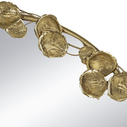 A&B Home 35" x 35" Bundle of 15 Round Gold Metal Frame Wall-Mounted Mirror With Golden Leaf Accent