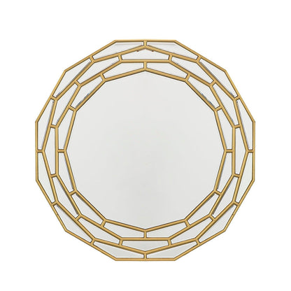 A&B Home 35" x 35" Bundle of 5 Round Brushed Metallic Gold Wooden Frame Wall-Mounted Mirror