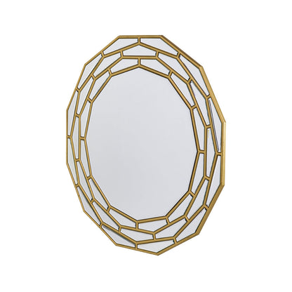 A&B Home 35" x 35" Bundle of 8 Round Brushed Metallic Gold Wooden Frame Wall-Mounted Mirror