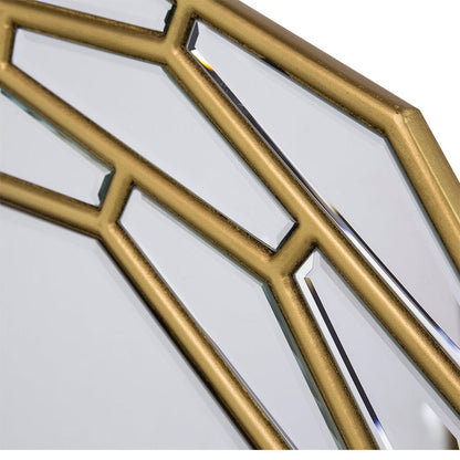 A&B Home 35" x 35" Bundle of 8 Round Brushed Metallic Gold Wooden Frame Wall-Mounted Mirror