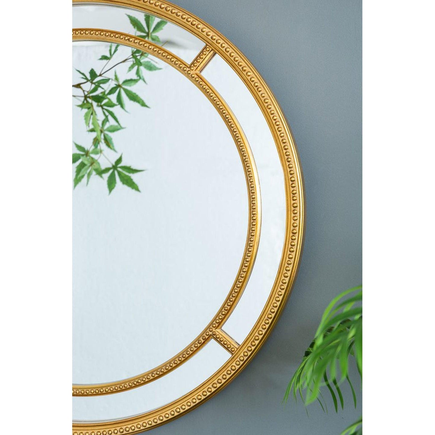 A&B Home 35" x 35" Bundle of 8 Round Gold Double Frame Wall-Mounted Mirror