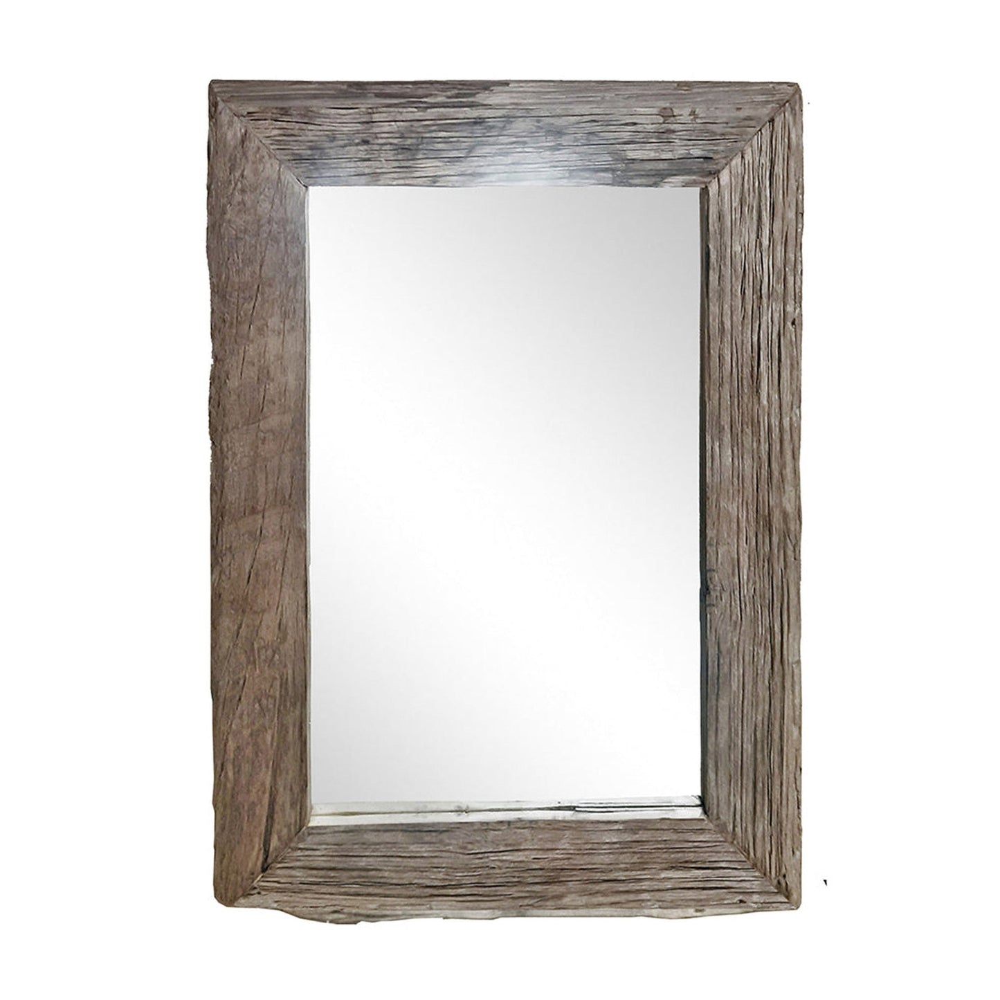 A&B Home 35" x 41" Bundle of 3 Rectangular Brown Slipper Wooden Framed Wall-Mounted Mirror