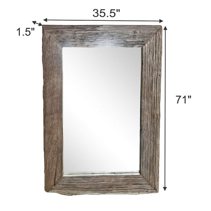 A&B Home 35" x 41" Bundle of 4 Rectangular Brown Slipper Wooden Framed Wall-Mounted Mirror