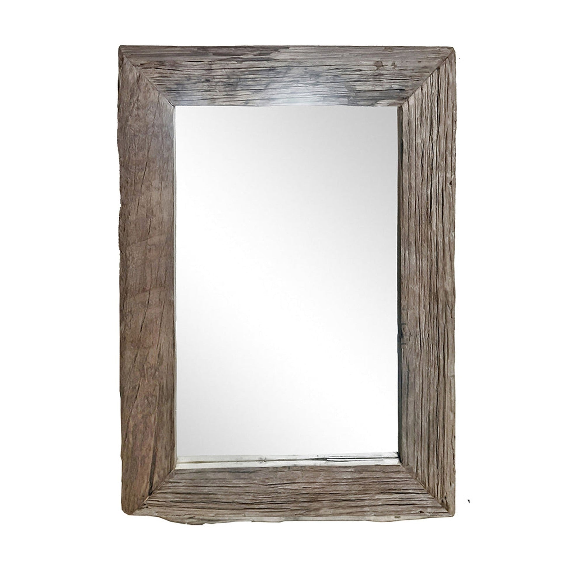 A&B Home 35" x 41" Bundle of 4 Rectangular Brown Slipper Wooden Framed Wall-Mounted Mirror