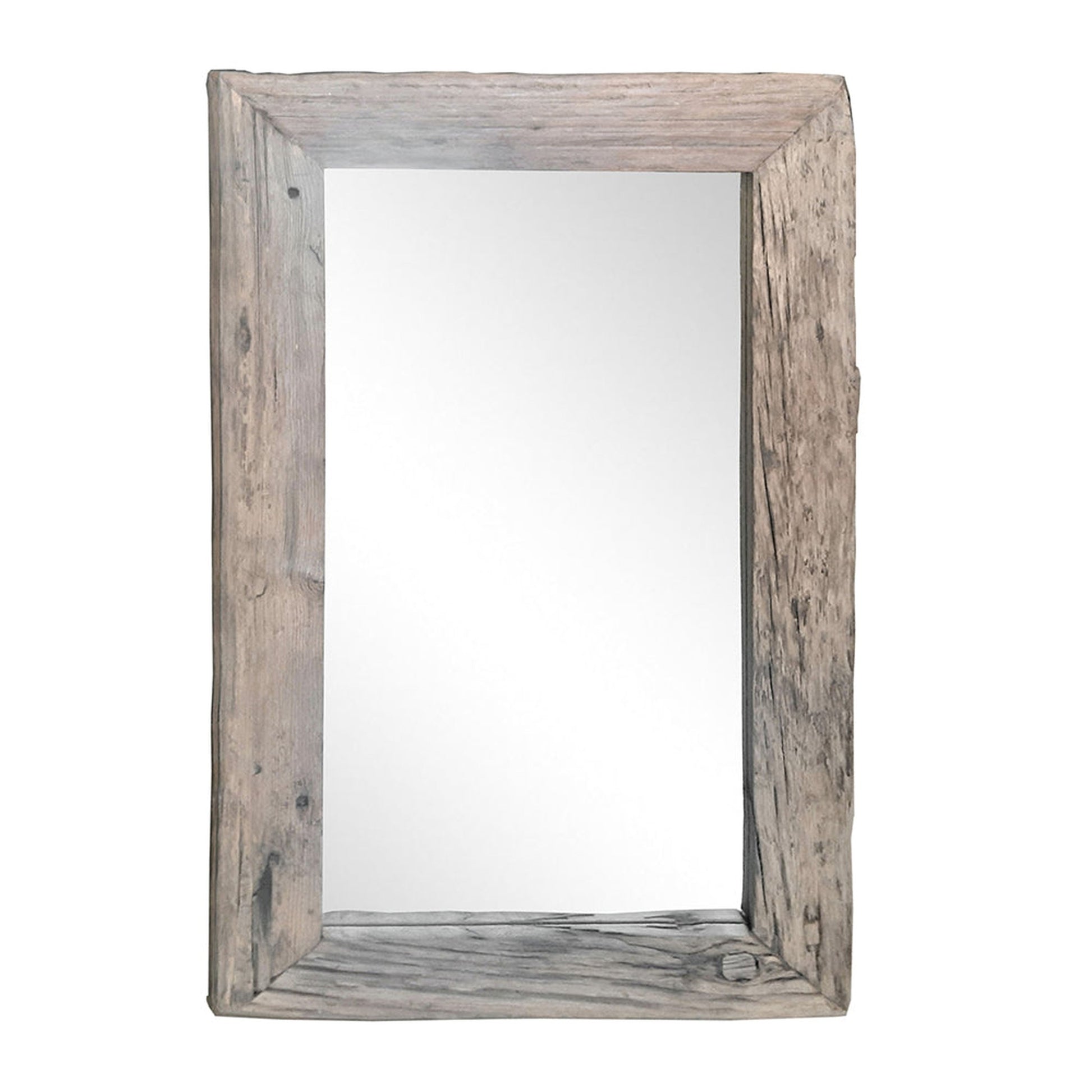 A&B Home 35" x 59" Rectangular Brown Slipper Wooden Framed Wall-Mounted Mirror