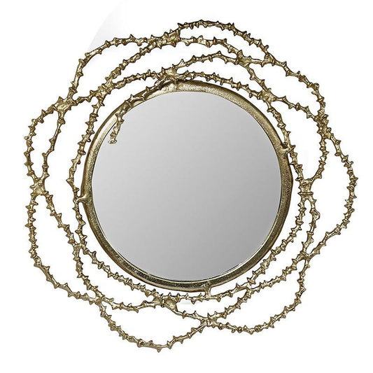 A&B Home 36" x 36" Bundle of 4 Round Gold Aluminum Frame Wall-Mounted Mirror